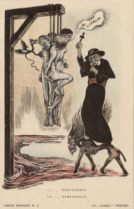 El... Confesor. Litografía de Alberto Martini.