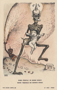 Marcha triunfal del bárbaro cornudo. Litografía de Alberto Martini.