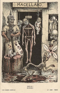 ¡Carnicero!. Litografía de Alberto Martini.