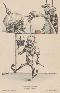 La marioneta germanófila. Litografía de Alberto Martini.