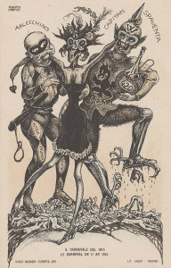 El carnaval de 1915. Litografía de Alberto Martini.