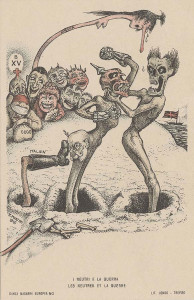 Los neutrales y la guerra. Litografía de Alberto Martini.