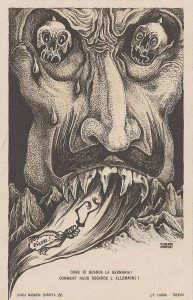 Como nos mira Alemania. Litografía de Alberto Martini.