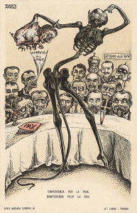 Conferencia por la paz. Litografía de Alberto Martini.