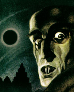 Nosferatu. Póster de la película de 1922 basada en un vampiro.