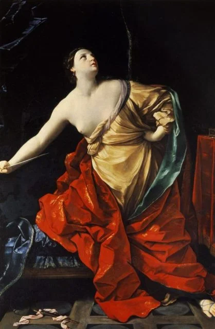 Otra representación de Lucrecia, por Guido Reni (siglo XVII)