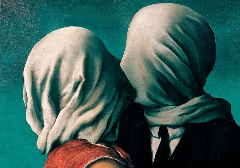 René Magritte: Los amantes (detalle)